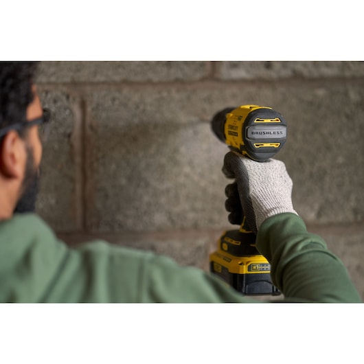 18V STANLEY FATMAX V20 Cordless Brushless Hammer Drill with 1 x 2.0Ah Lithium Ion Battery and Kit Box