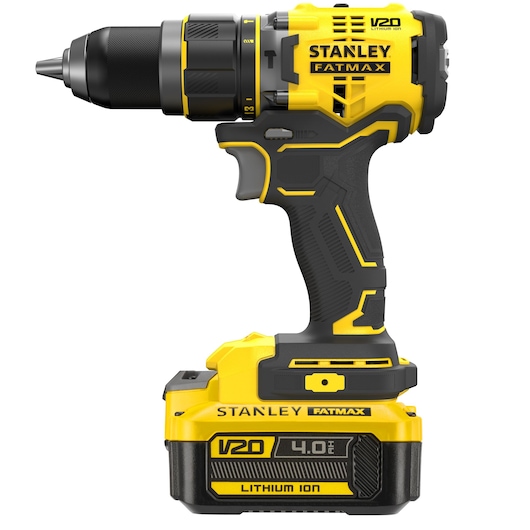 Perceuse Visseuse à percussion BRUSHLESS 80Nm - 18V - 15 réglages de couple, Mandrin 1 main 13mm, 0-600 / 2100 trs/min, 0-10200 / 35700 cps/min - Gamme V20 - STANLEY FATMAX, SFMCD721M2K-QW