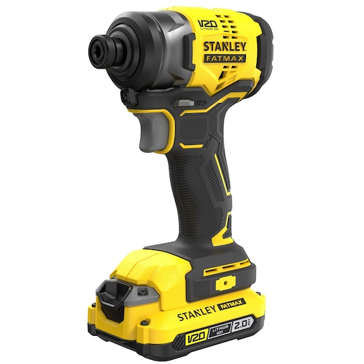 Visseuse à impacts BRUSHLESS 170 Nm - 18V - 2800 trs/min, 3500 cps/min, Porte-outils Hexagonal 6,35 mm, Changement rapide et facile de l'embout, LED - Gamme V20 - STANLEY FATMAX, SFMCF810D2K-QW