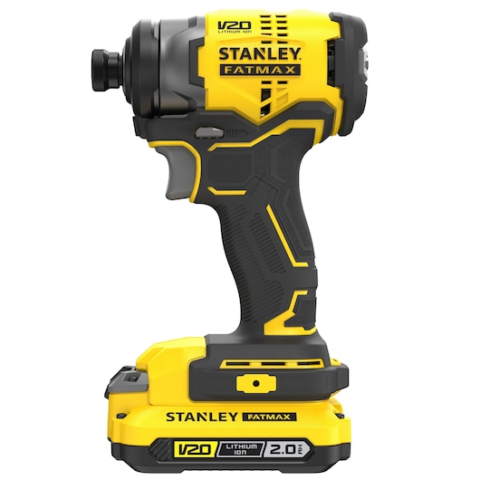 Visseuse à impacts BRUSHLESS 170 Nm - 18V - 2800 trs/min, 3500 cps/min, Porte-outils Hexagonal 6,35 mm, Changement rapide et facile de l'embout, LED - Gamme V20 - STANLEY FATMAX, SFMCF810D2K-QW