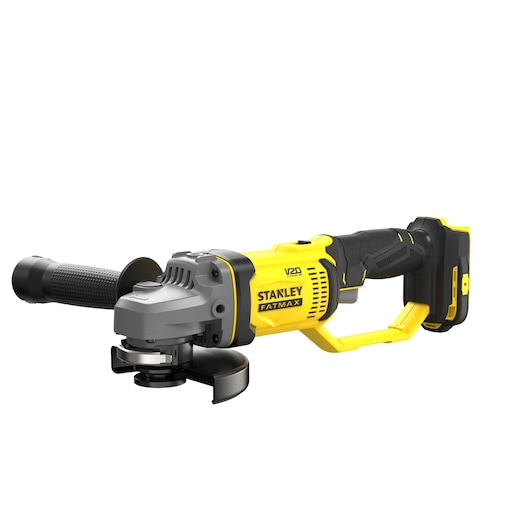 Meuleuse 125mm - 18V - Ø 125mm, 8500 trs/min, Poignée latérale 3 positions, Carter en métal orientable, Interrupteur de verrouillage - Gamme V20 - STANLEY FATMAX, SFMCG400B-XJ