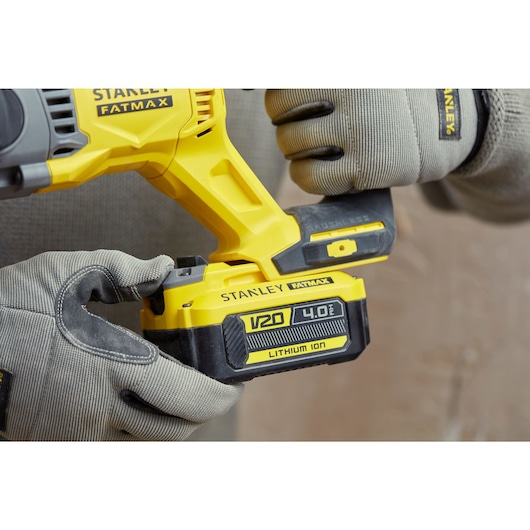 Perforateur SDS+ 2J EPTA BRUSHLESS - 18V - 0-2200 trs/min, 0-5500 cps/min, 3 modes rotation / percussion avec rotation / burinage - Gamme V20 - STANLEY FATMAX, SFMCH900M22-QW