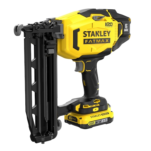 Cloueur de finition 16Ga - 18V - Mode séquentiel - Clous de 35 à 64 mm - LED - Gamme V20 - STANLEY FATMAX, SFMCN616D2K-QW