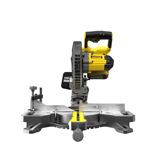 Scie à onglet radiale 190mm - 18V - 3800 trs/min, Capacité de coupe 152 x 50 mm (à 45°), 9 positions de réglage d'onglet - Gamme V20 - STANLEY FATMAX, SFMCS701M1-QW