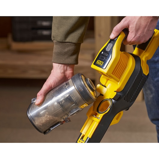 18V STANLEY FATMAX V20 Cordless Stick Vacuum with 1 x 2.0Ah Lithium Ion Battery