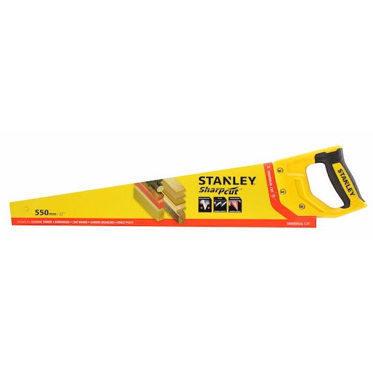 Scie égoïne Sharpcut™ STANLEY® 550 mm, coupe de débit, 7 dents/pouce