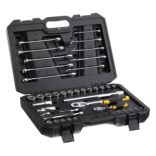 Jeu de clés à cliquet, à douille et mixtes 72 dents avec accessoires, 41 pièces STANLEY®