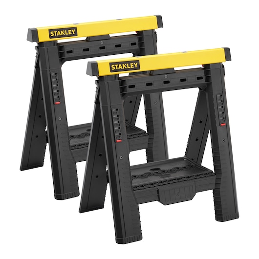 STANLEY® Folding Adjustable Height and Width Sawhorse (Pair), 450kg Max. Capacity, main image