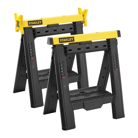 STANLEY® Folding Adjustable Height and Width Sawhorse (Pair), 450kg Max. Capacity, main image