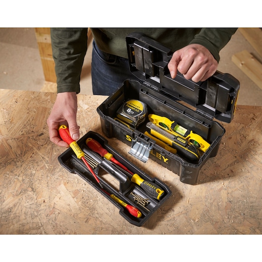 STANLEY 12.5 in. Essential Tool Box with Metal Latch