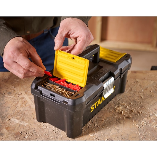 STANLEY 12.5 in. Essential Tool Box with Metal Latch