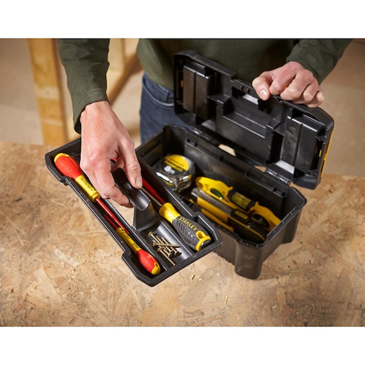 STANLEY 12.5 in. Essential Tool Box with Metal Latch