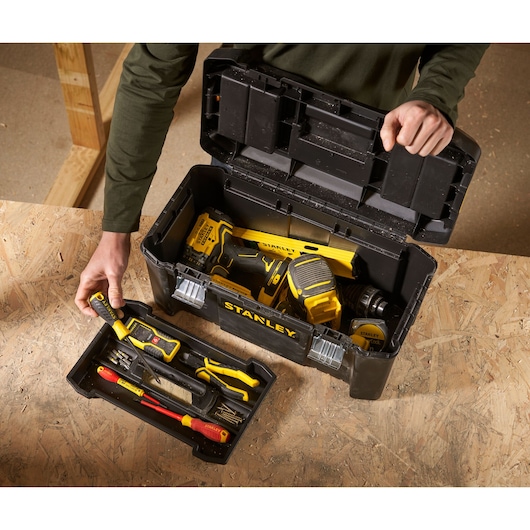 STANLEY 19 in. Essential Tool Box with Metal Latches