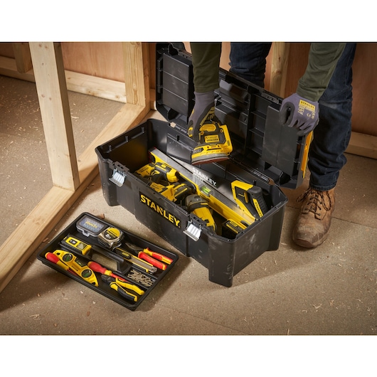 STANLEY 26 in. Essential Tool Box with Metal Latches