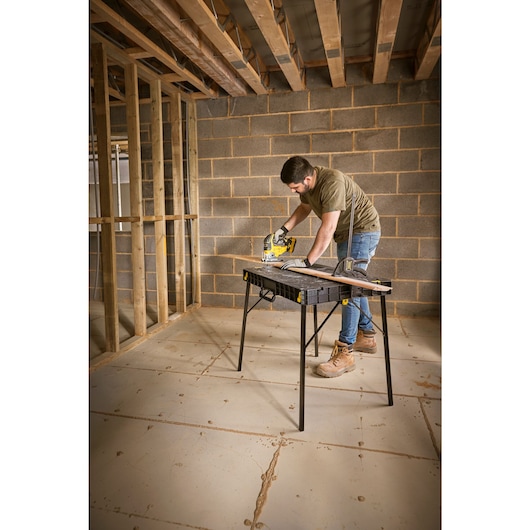 STANLEY® Fold-Up Workbench Application Shot