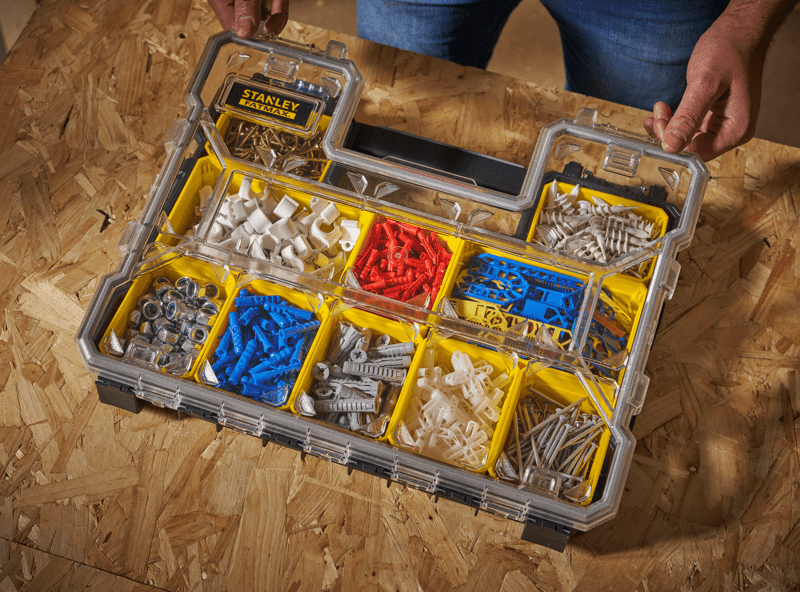 STANLEY® FATMAX® Pro Shallow Organiser with Metal Latches Application Shot