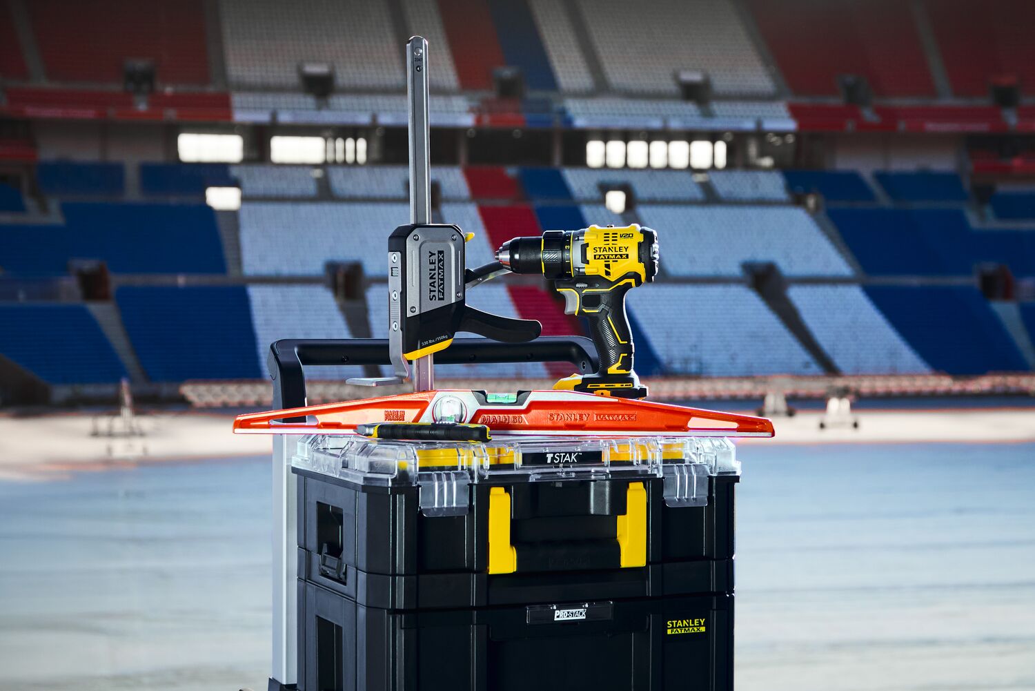 STANLEY tools with OL’s stadium in the background