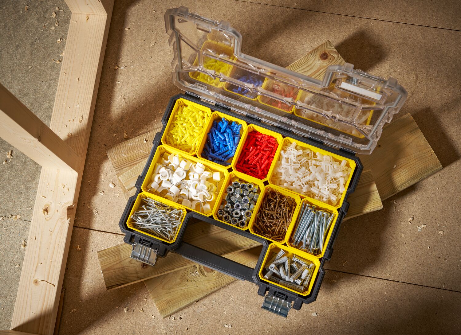 STANLEY® FATMAX® Pro Shallow Organiser with Metal Latches Application Shot